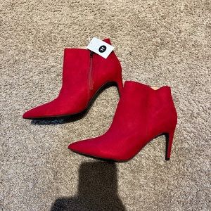 Red Suede ankle booties size 11